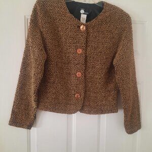 Women short brown and black dressy jacket